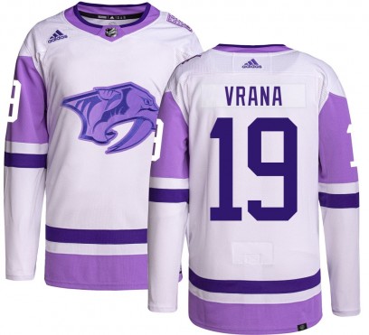 Men's Authentic Nashville Predators Jakub Vrana Adidas Hockey Fights Cancer Jersey