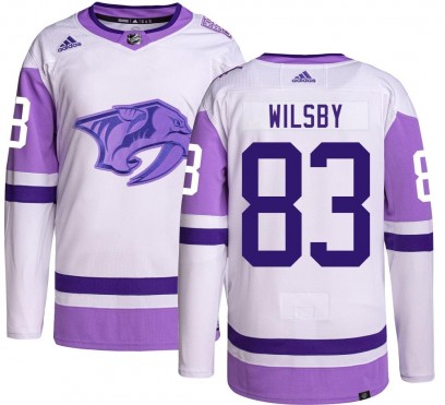 Men's Authentic Nashville Predators Adam Wilsby Adidas Hockey Fights Cancer Jersey