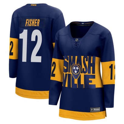Women's Breakaway Nashville Predators Mike Fisher Fanatics Branded 2022 Stadium Series Jersey - Navy