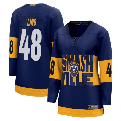 Women's Breakaway Nashville Predators Kalan Lind Fanatics Branded 2022 Stadium Series Jersey - Navy