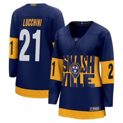Women's Breakaway Nashville Predators Jake Lucchini Fanatics Branded 2022 Stadium Series Jersey - Navy