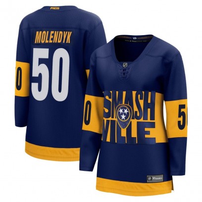 Women's Breakaway Nashville Predators Tanner Molendyk Fanatics Branded 2022 Stadium Series Jersey - Navy