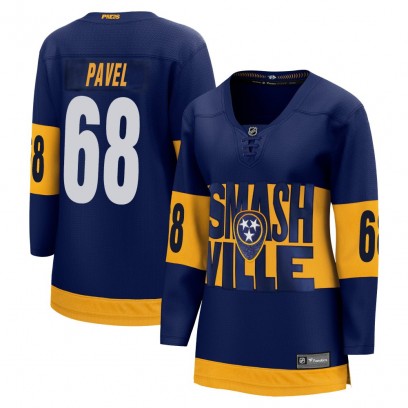 Women's Breakaway Nashville Predators Ondrej Pavel Fanatics Branded 2022 Stadium Series Jersey - Navy