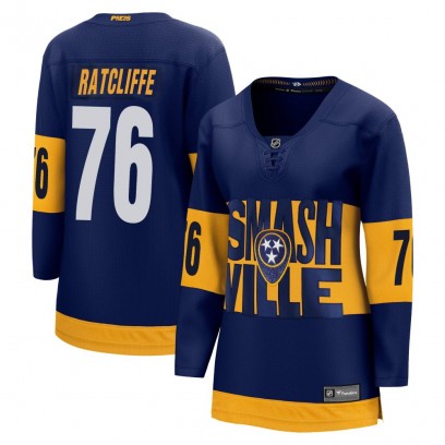 Women's Breakaway Nashville Predators Isaac Ratcliffe Fanatics Branded 2022 Stadium Series Jersey - Navy