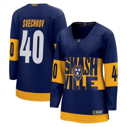 Women's Breakaway Nashville Predators Fedor Svechkov Fanatics Branded 2022 Stadium Series Jersey - Navy
