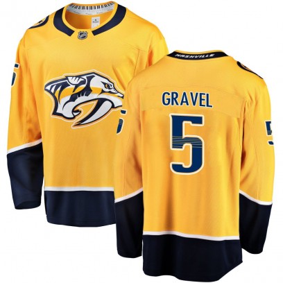 Men's Breakaway Nashville Predators Kevin Gravel Fanatics Branded Home Jersey - Gold