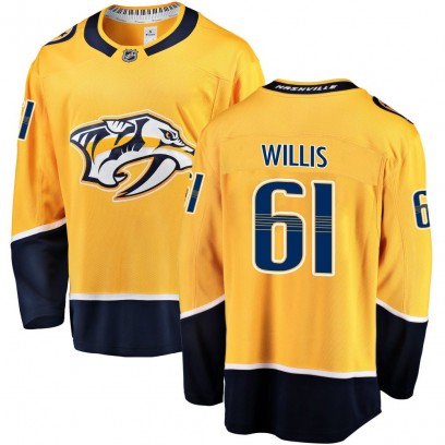 Men's Breakaway Nashville Predators Joey Willis Fanatics Branded Home Jersey - Gold