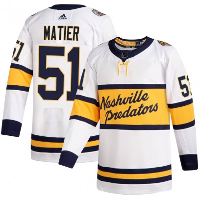 Youth Authentic Nashville Predators Jack Matier Adidas 2020 Winter Classic Player Jersey - White