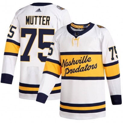 Youth Authentic Nashville Predators Navrin Mutter Adidas 2020 Winter Classic Player Jersey - White