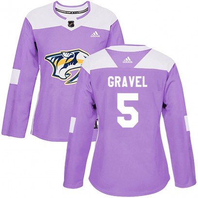 Women's Authentic Nashville Predators Kevin Gravel Adidas Fights Cancer Practice Jersey - Purple