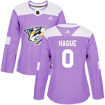 Women's Authentic Nashville Predators Nicolas Hague Adidas Fights Cancer Practice Jersey - Purple