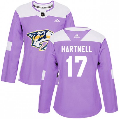 Women's Authentic Nashville Predators Scott Hartnell Adidas Fights Cancer Practice Jersey - Purple