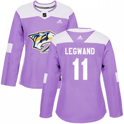 Women's Authentic Nashville Predators David Legwand Adidas Fights Cancer Practice Jersey - Purple