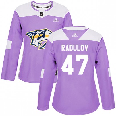 Women's Authentic Nashville Predators Alexander Radulov Adidas Fights Cancer Practice Jersey - Purple