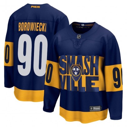 Men's Breakaway Nashville Predators Mark Borowiecki Fanatics Branded 2022 Stadium Series Jersey - Navy