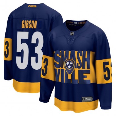 Men's Breakaway Nashville Predators Andrew Gibson Fanatics Branded 2022 Stadium Series Jersey - Navy
