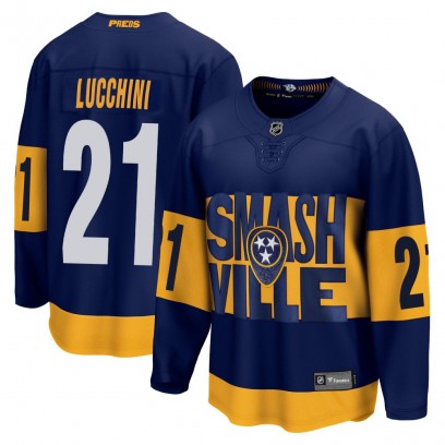 Men's Breakaway Nashville Predators Jake Lucchini Fanatics Branded 2022 Stadium Series Jersey - Navy
