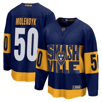 Men's Breakaway Nashville Predators Tanner Molendyk Fanatics Branded 2022 Stadium Series Jersey - Navy