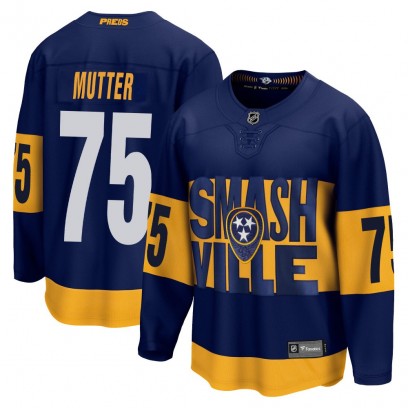 Men's Breakaway Nashville Predators Navrin Mutter Fanatics Branded 2022 Stadium Series Jersey - Navy