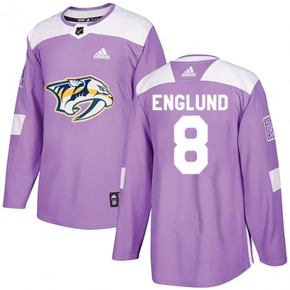 Men's Authentic Nashville Predators Andreas Englund Adidas Fights Cancer Practice Jersey - Purple