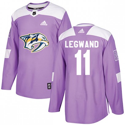 Men's Authentic Nashville Predators David Legwand Adidas Fights Cancer Practice Jersey - Purple