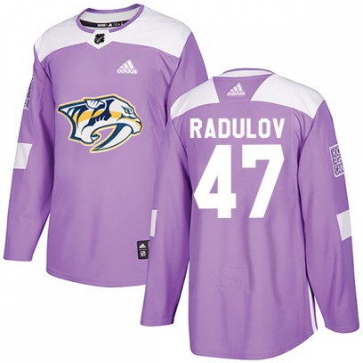 Men's Authentic Nashville Predators Alexander Radulov Adidas Fights Cancer Practice Jersey - Purple