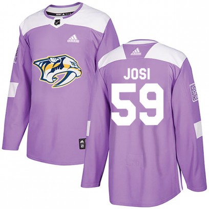 Youth Authentic Nashville Predators Roman Josi Adidas Fights Cancer Practice Jersey - Purple