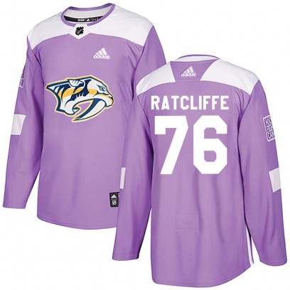 Youth Authentic Nashville Predators Isaac Ratcliffe Adidas Fights Cancer Practice Jersey - Purple