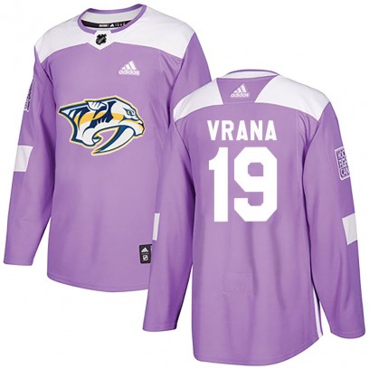 Youth Authentic Nashville Predators Jakub Vrana Adidas Fights Cancer Practice Jersey - Purple