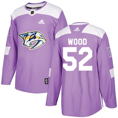 Youth Authentic Nashville Predators Matthew Wood Adidas Fights Cancer Practice Jersey - Purple