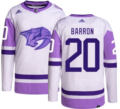 Youth Authentic Nashville Predators Justin Barron Adidas Hockey Fights Cancer Jersey