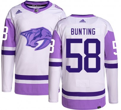 Youth Authentic Nashville Predators Michael Bunting Adidas Hockey Fights Cancer Jersey