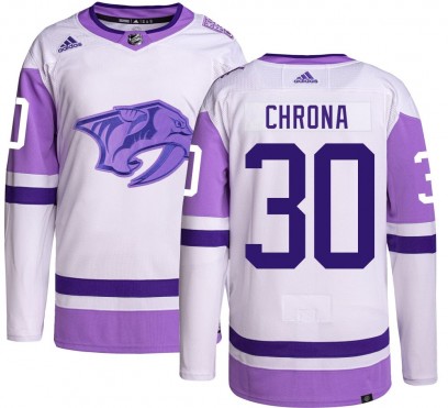 Youth Authentic Nashville Predators Magnus Chrona Adidas Hockey Fights Cancer Jersey