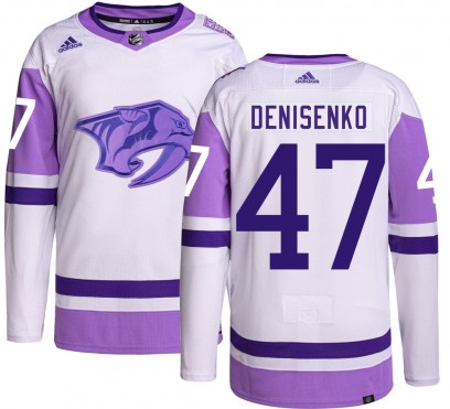 Youth Authentic Nashville Predators Grigori Denisenko Adidas Hockey Fights Cancer Jersey