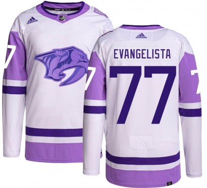 Youth Authentic Nashville Predators Luke Evangelista Adidas Hockey Fights Cancer Jersey