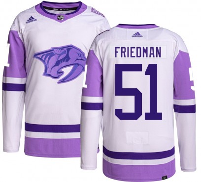 Youth Authentic Nashville Predators Mark Friedman Adidas Hockey Fights Cancer Jersey