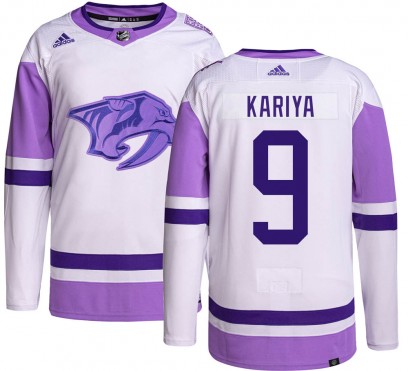 Youth Authentic Nashville Predators Paul Kariya Adidas Hockey Fights Cancer Jersey
