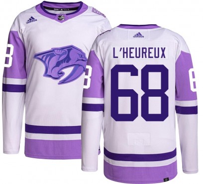 Youth Authentic Nashville Predators Zachary L'Heureux Adidas Hockey Fights Cancer Jersey