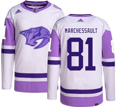 Youth Authentic Nashville Predators Jonathan Marchessault Adidas Hockey Fights Cancer Jersey