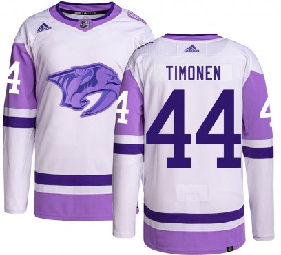Youth Authentic Nashville Predators Kimmo Timonen Adidas Hockey Fights Cancer Jersey