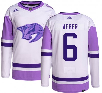 Youth Authentic Nashville Predators Shea Weber Adidas Hockey Fights Cancer Jersey
