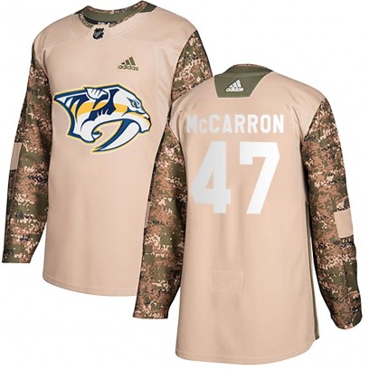 Men's Authentic Nashville Predators Michael McCarron Adidas Veterans Day Practice Jersey - Camo