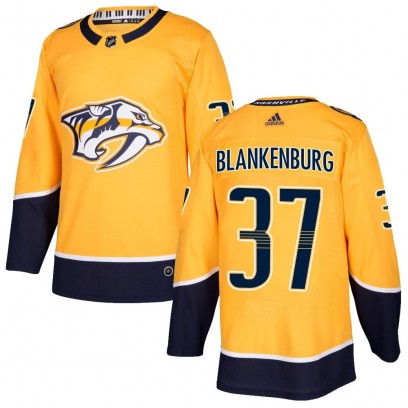 Men's Authentic Nashville Predators Nick Blankenburg Adidas Home Jersey - Gold