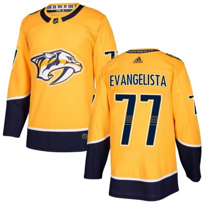 Men's Authentic Nashville Predators Luke Evangelista Adidas Home Jersey - Gold