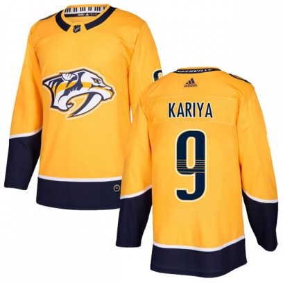 Men's Authentic Nashville Predators Paul Kariya Adidas Home Jersey - Gold