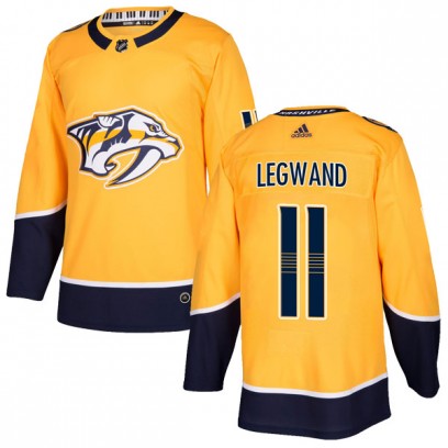Men's Authentic Nashville Predators David Legwand Adidas Home Jersey - Gold