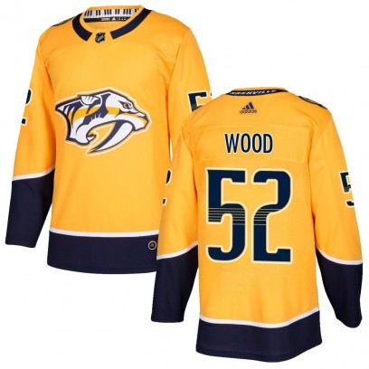 Men's Authentic Nashville Predators Matthew Wood Adidas Home Jersey - Gold