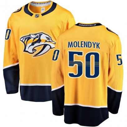 Youth Breakaway Nashville Predators Tanner Molendyk Fanatics Branded Home Jersey - Gold