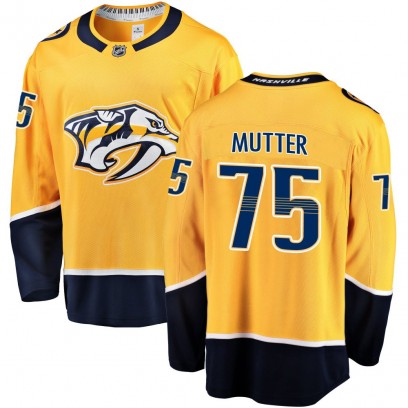 Youth Breakaway Nashville Predators Navrin Mutter Fanatics Branded Home Jersey - Gold