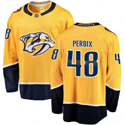 Youth Breakaway Nashville Predators Nick Perbix Fanatics Branded Home Jersey - Gold